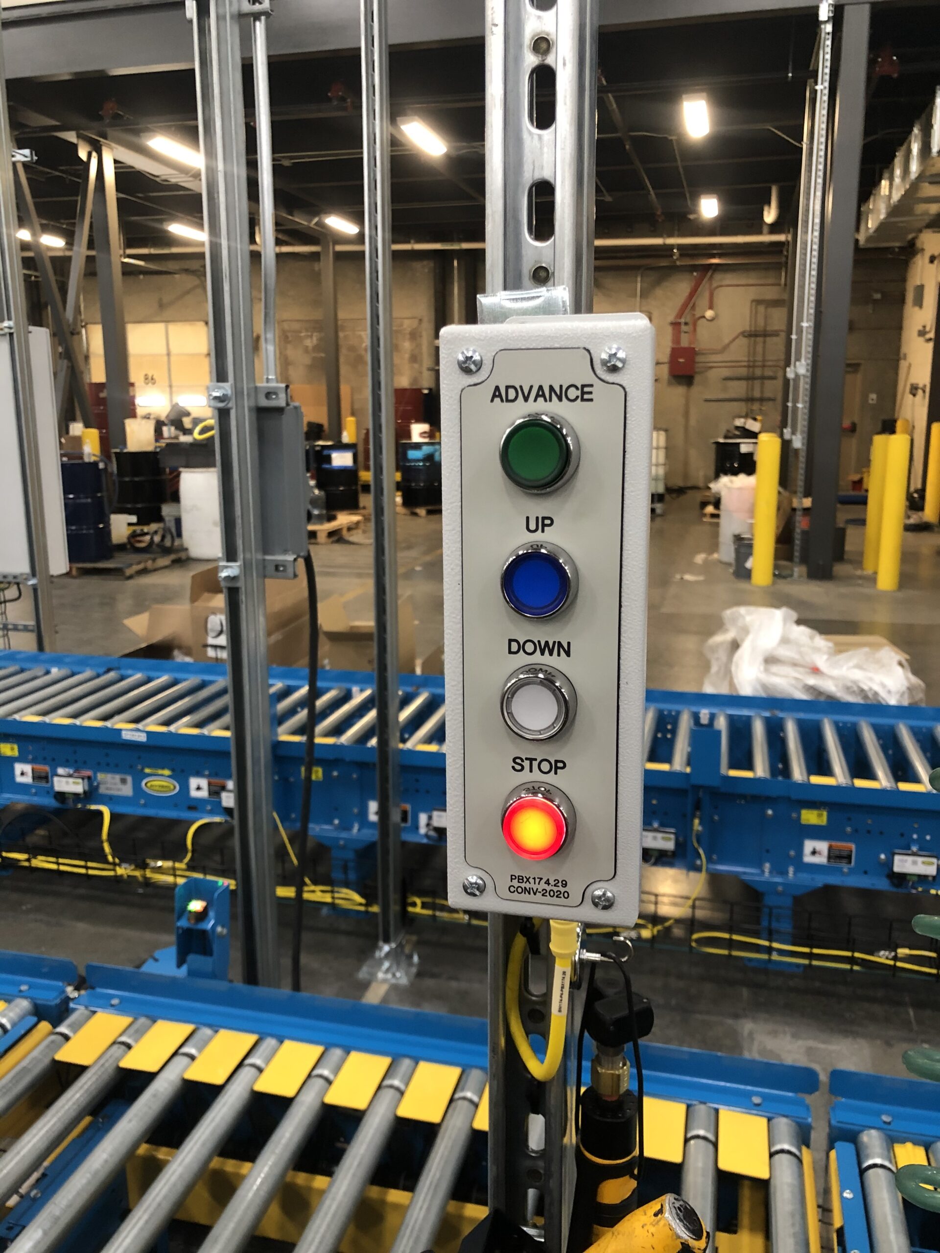 Conveyor line push button box